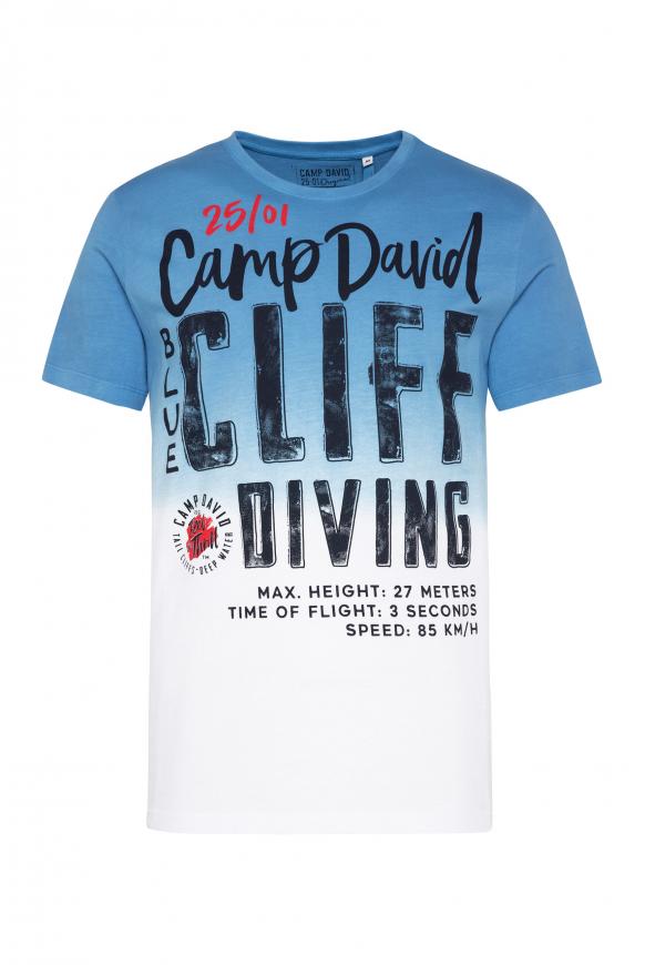 T-Shirt Dip Dye mit Label Print opticwhite