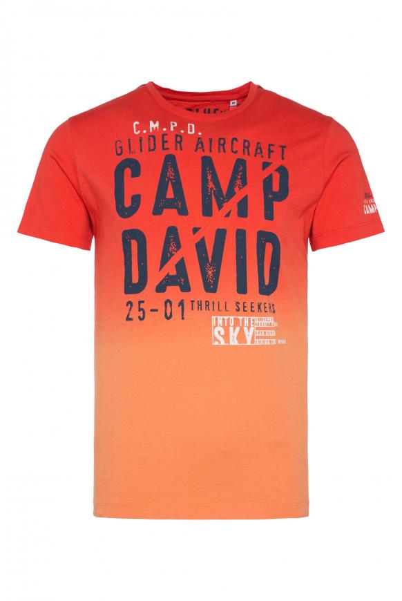 T-Shirt Dip Dye mit Logo Prints sunstone / red sun