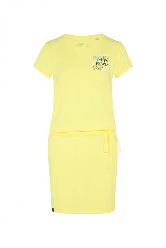 T-Shirt-Kleid mit geripptem Taillenbund banana split