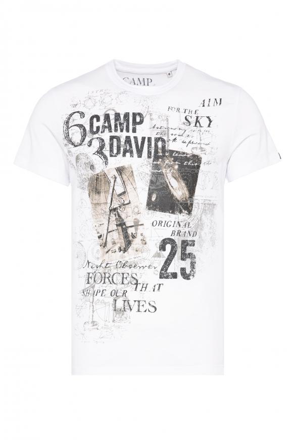 T-Shirt mit Ausbrenner-Effekten opticwhite