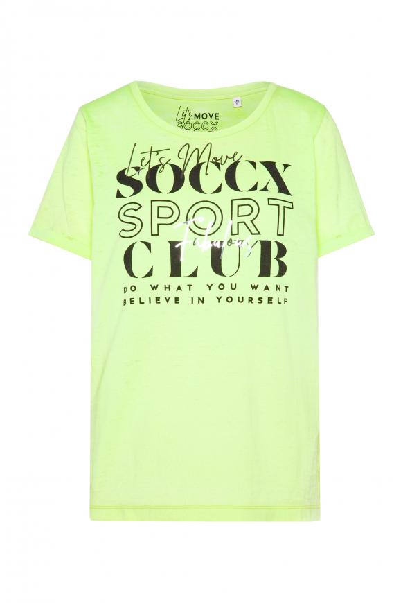 T-Shirt mit Ausbrenner-Effekten wasabi