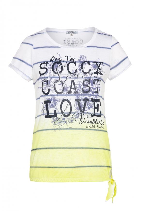 T-Shirt mit Ausbrenner- und Dip-Dye-Effekt ivory
