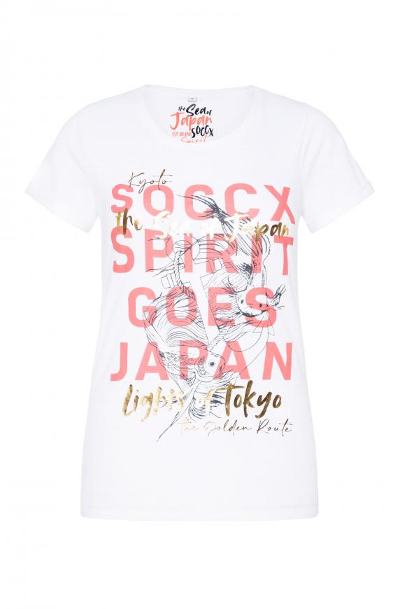 T-Shirt mit Glamour Artwork opticwhite