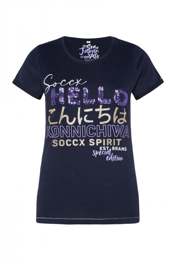 T-Shirt mit Glamour Artwork blue navy