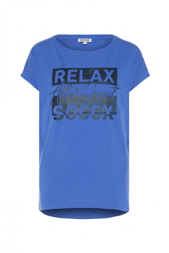 T-Shirt mit Glitter Print heaven blue