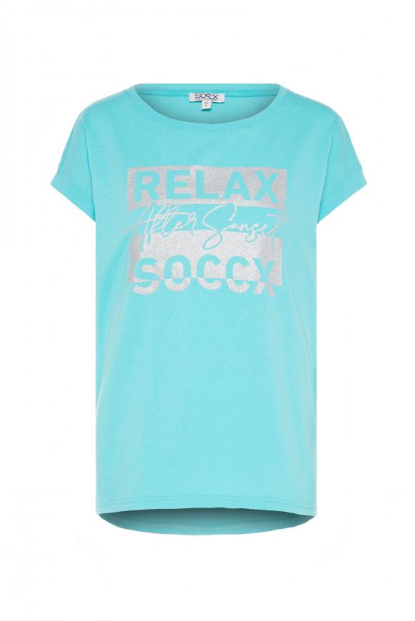 T-Shirt mit Glitter Print lagoon blue