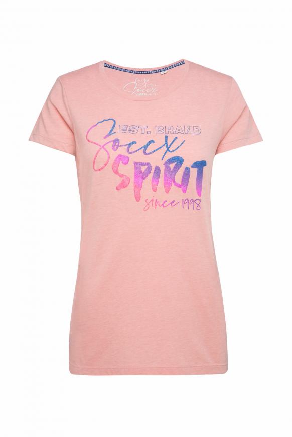 T-Shirt mit Glitter Puff Print rose melange