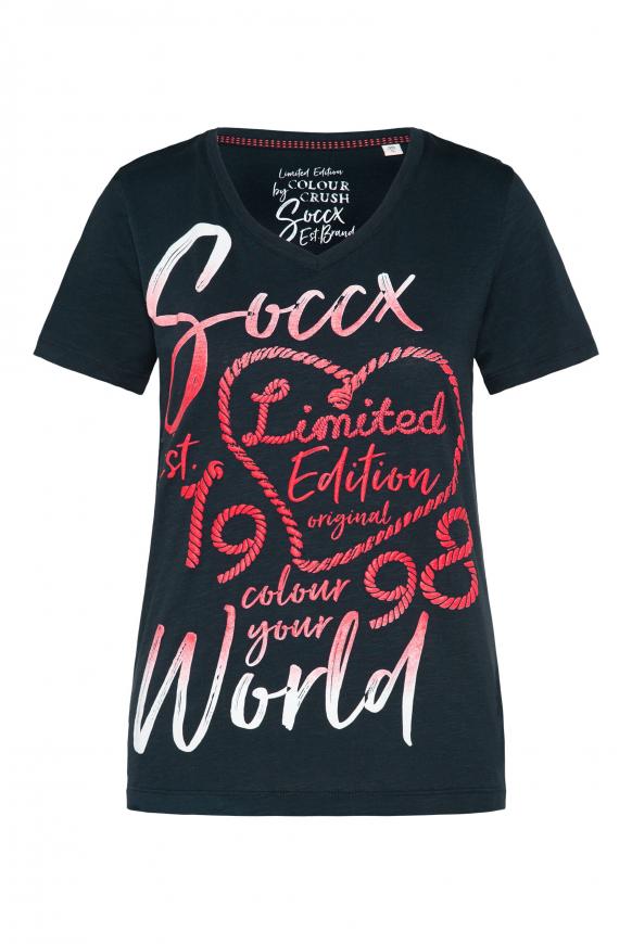 T-Shirt mit Glitter Puff Print blue navy