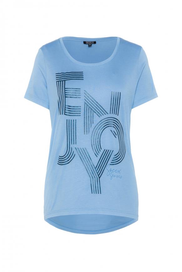 T-Shirt mit Glitter Wording Print smoky sky