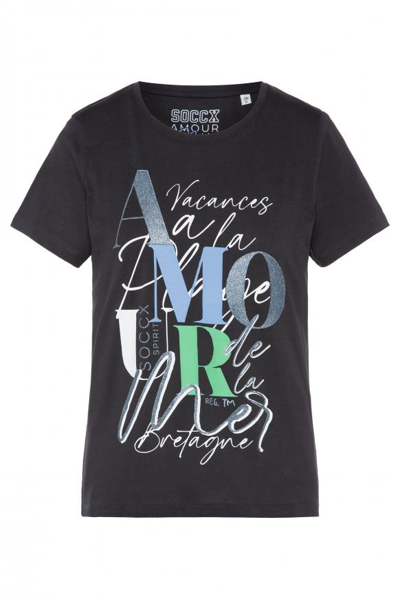 T-Shirt mit Glitzer-Artwork anthra