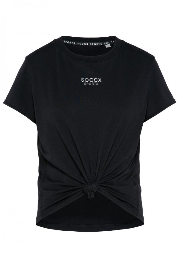 T-Shirt mit Knoten und Logo Print black