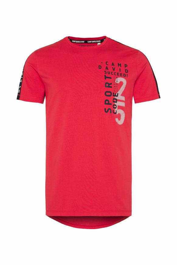T-Shirt mit Kontrasteinsätzen speed red