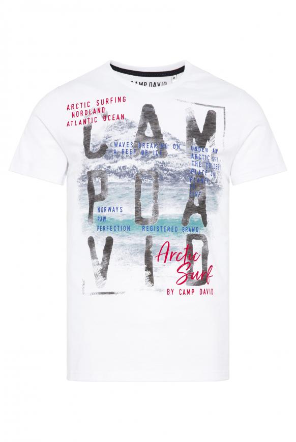 T-Shirt mit Label Print opticwhite