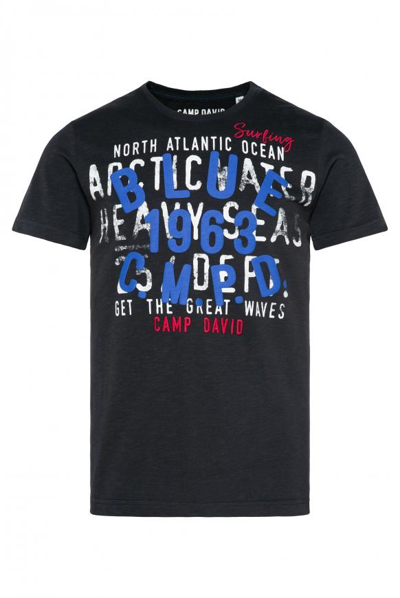 T-Shirt mit Label Print black