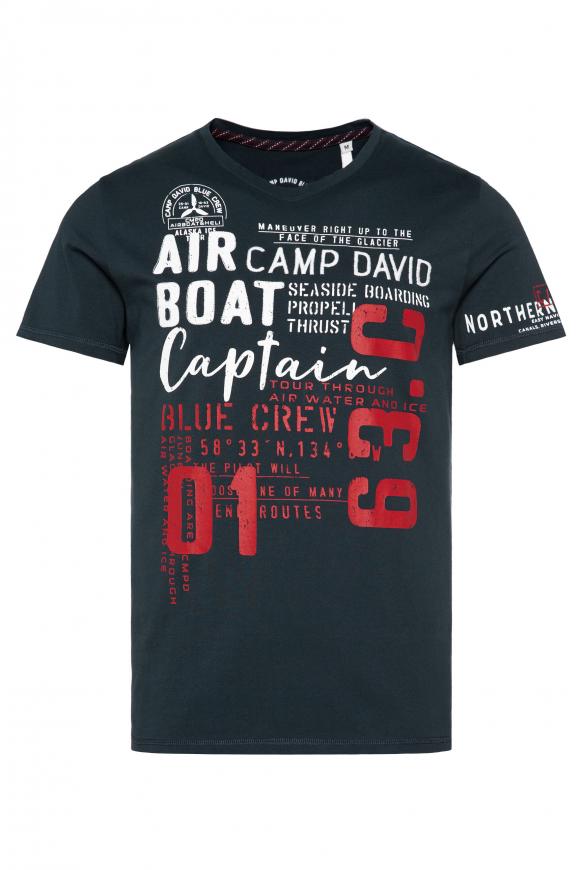 CAMP DAVID & SOCCX | T-Shirt mit Logo Prints und Brusttasche mud