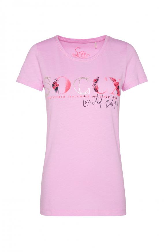 T-Shirt mit Logo Print beach rose