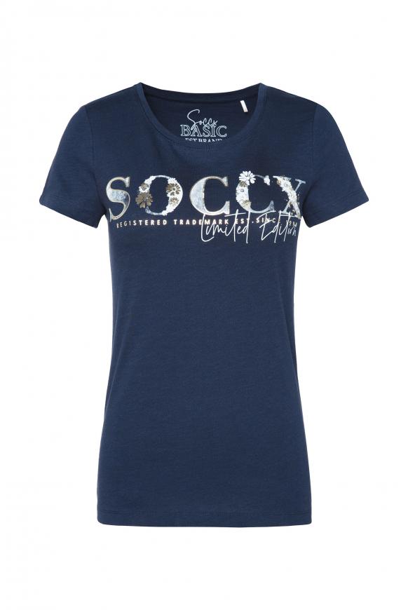 T-Shirt mit Logo Print sea blue