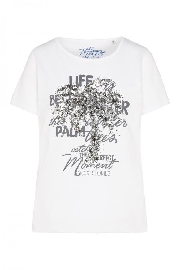 T-Shirt mit Pailletten-Artwork opticwhite