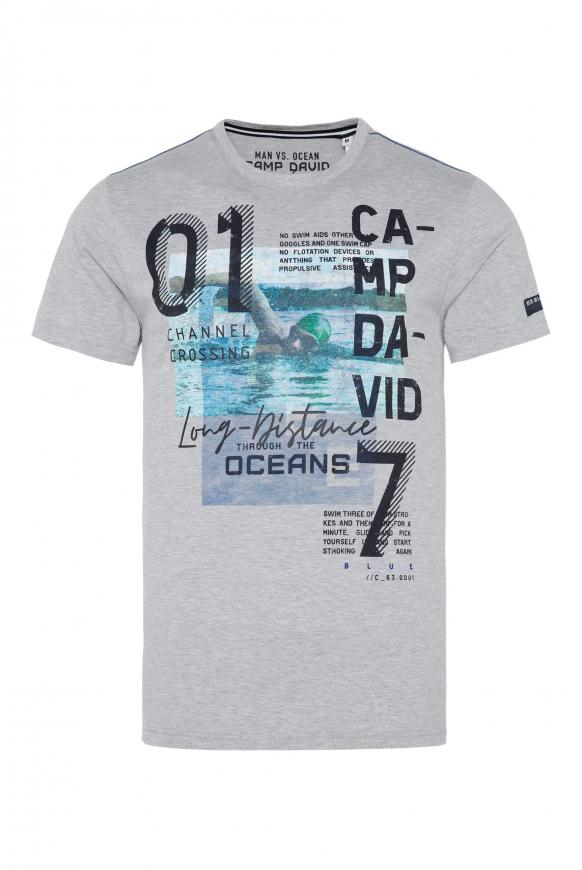 T-Shirt mit Photoprint grey melange