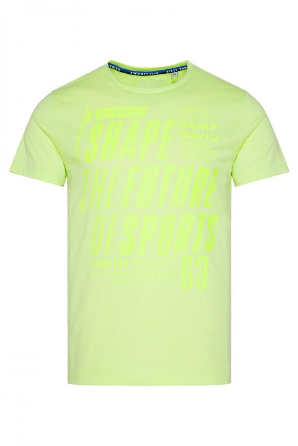 T-Shirt mit Print Artwork running green
