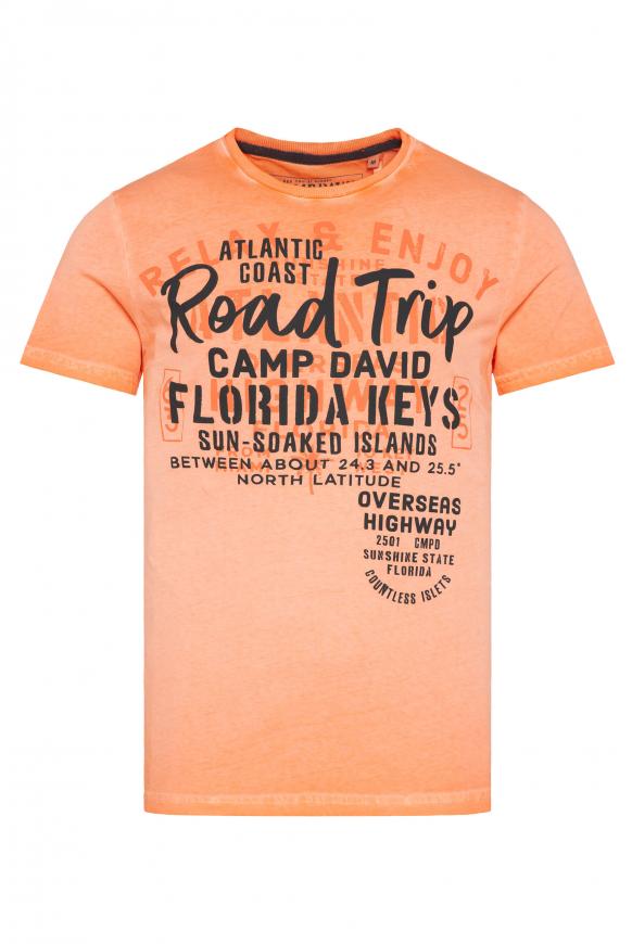 T-Shirt mit Puff-Print sunshine orange