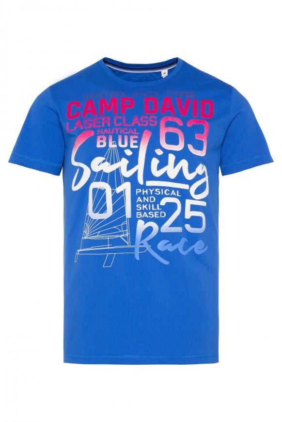 T-Shirt mit Puff Print mit Farbverlauf coastal blue