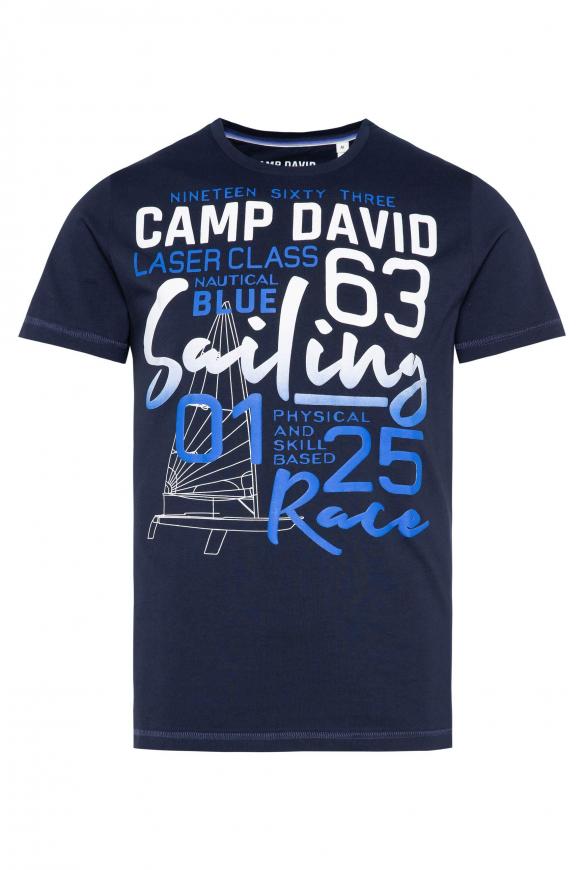 T-Shirt mit Puff Print mit Farbverlauf blue navy