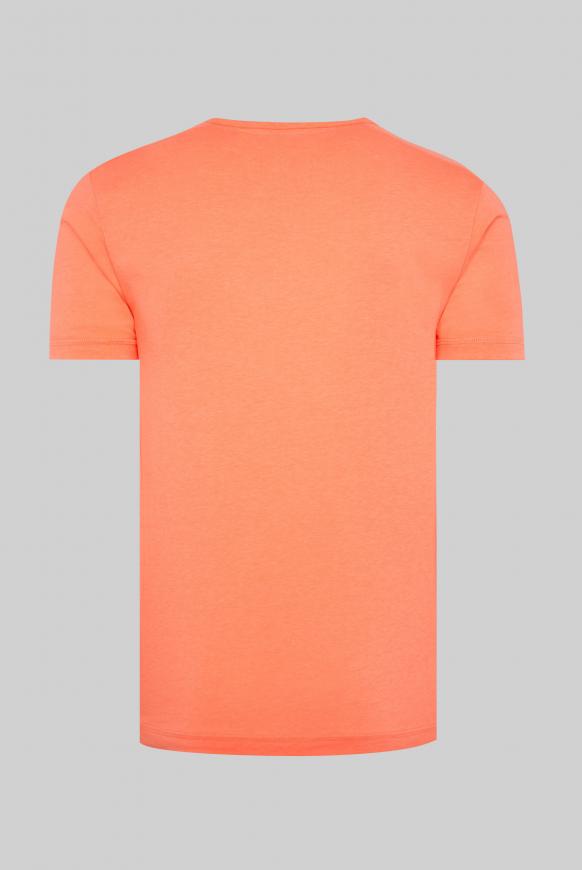 T-Shirt mit Rundhalsausschnitt und Artwork neon orange