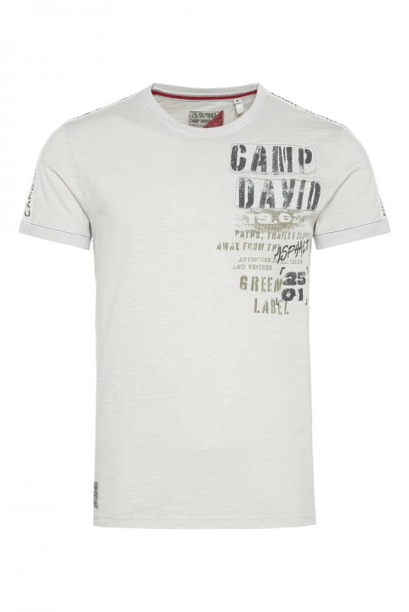 T-Shirt mit Tapes und Rücken-Artwork silvery