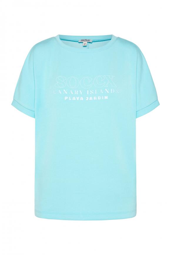 T-Shirt mit tonigem Rubber Print cool aqua