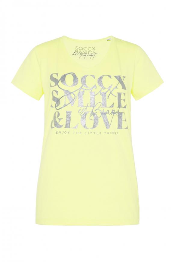 T-Shirt mit V-Ausschnitt und Artwork banana split