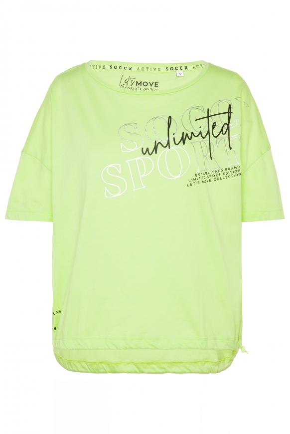 T-Shirt mit verstellbarem Gummizugsaum wasabi