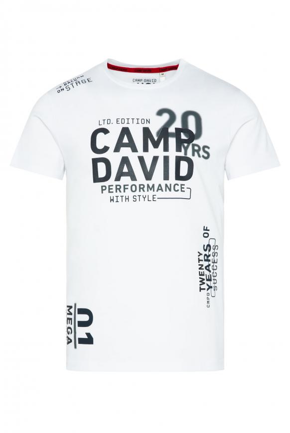 T-Shirt mit vielen Logo Prints opticwhite