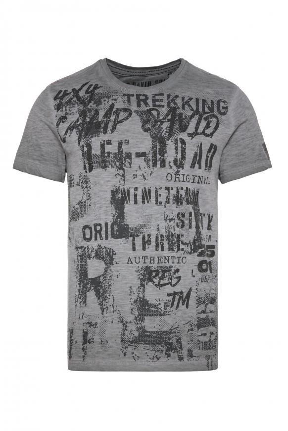 T-Shirt Oil Dyed mit Vintage Print mud