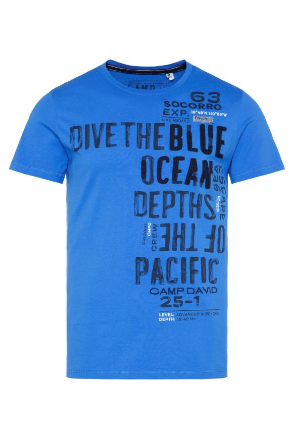 T-Shirt Rundhals mit Artwork pacific blue
