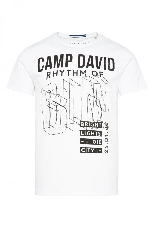 T-Shirt Rundhals mit Label Prints