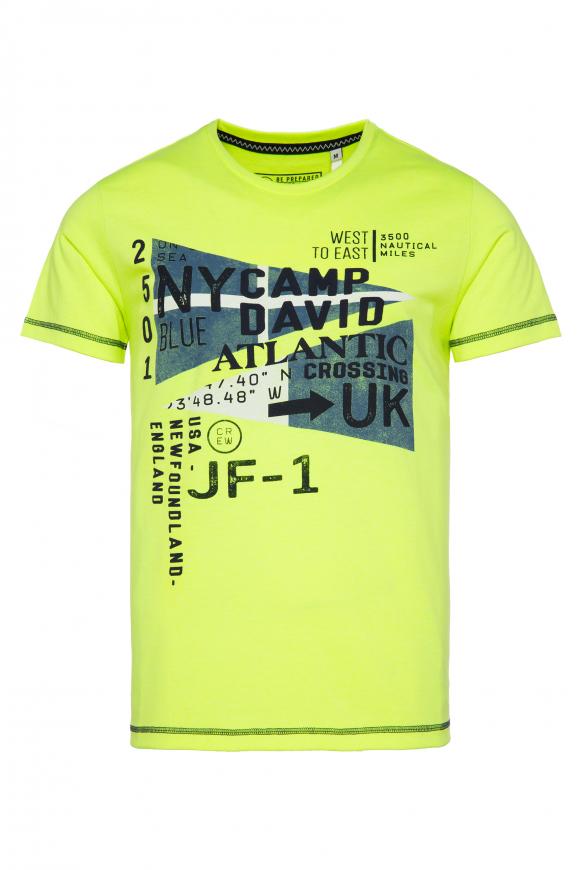 T-Shirt Rundhals mit Print Artwork neon lime