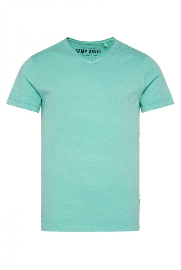 T-Shirt V-Neck mit Used Look