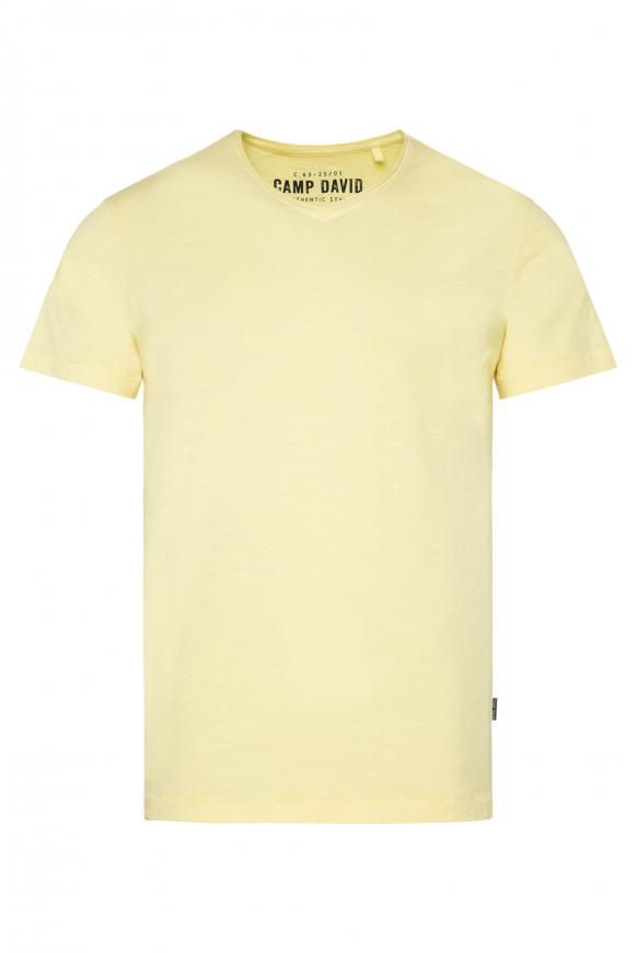 T-Shirt V-Neck mit Used Look banana sun