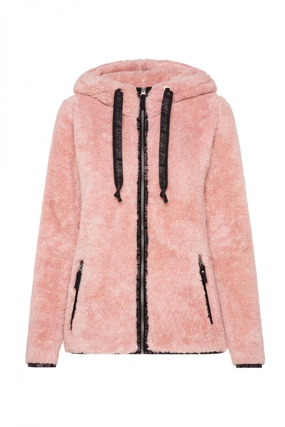 Teddyplüschjacke mit Kapuze milky rose mel.
