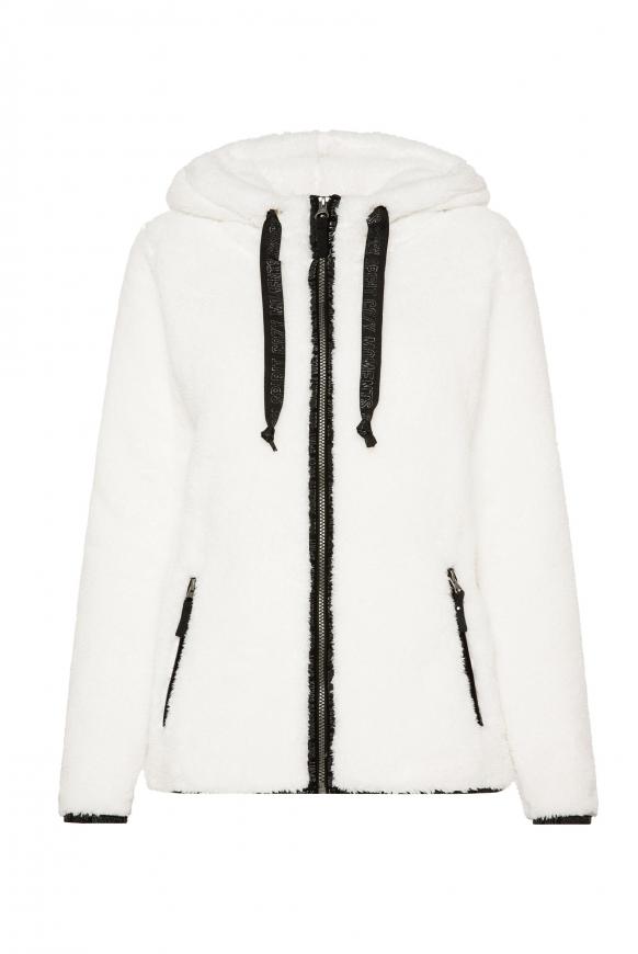 Teddyplüschjacke mit Kapuze ivory