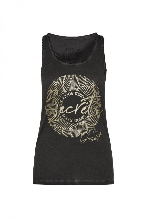 Top Oil Dyed mit Folienprint black