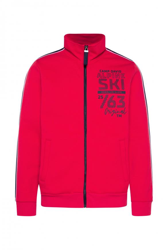 Trainingsjacke mit Logo und Streifen-Tapes mission red