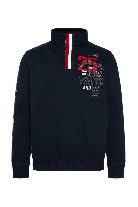 Troyer-Sweatshirt mit Tapes und Artworks frozen navy