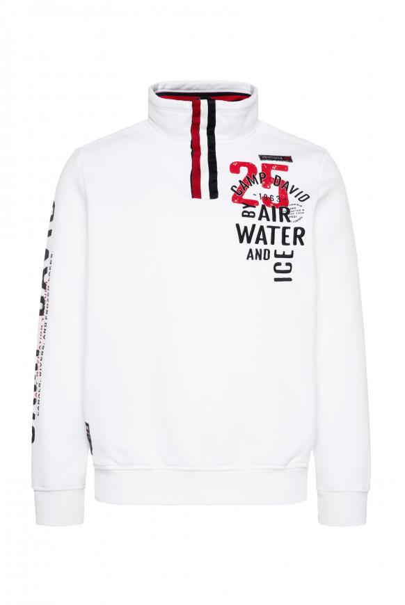 Troyer-Sweatshirt mit Tapes und Artworks opticwhite