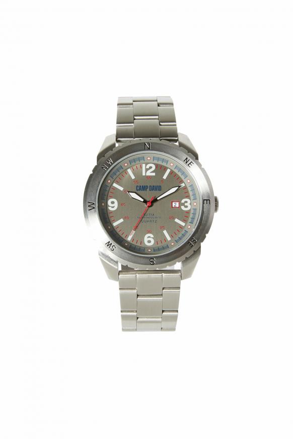 Uhr aus Edelstahl mit Gliederarmband steel silver