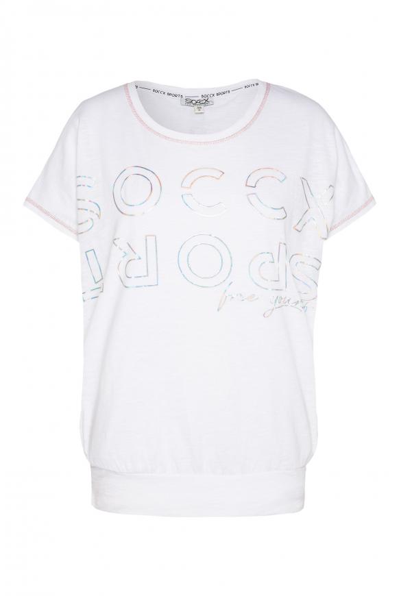 Weites T-Shirt mit Logo Print opticwhite