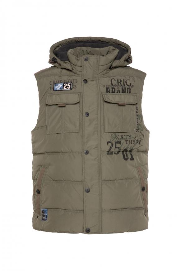 Weste mit Taschen und abtrennbarer Kapuze medium khaki
