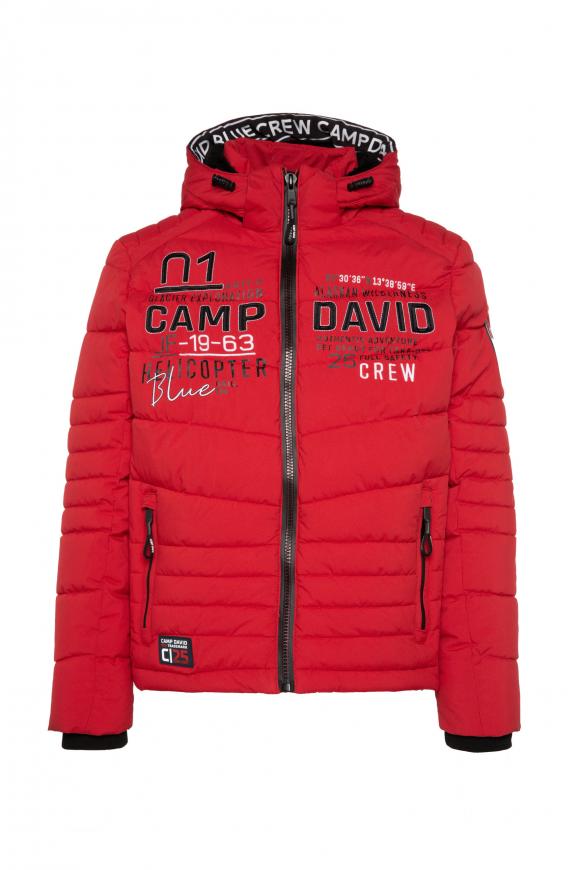 Winterjacke mit Kapuze im Ski-Design royal red