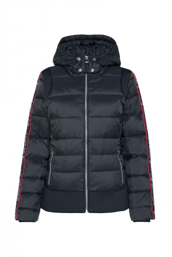 Winterjacke mit Logo-Tape und Stretchbund black